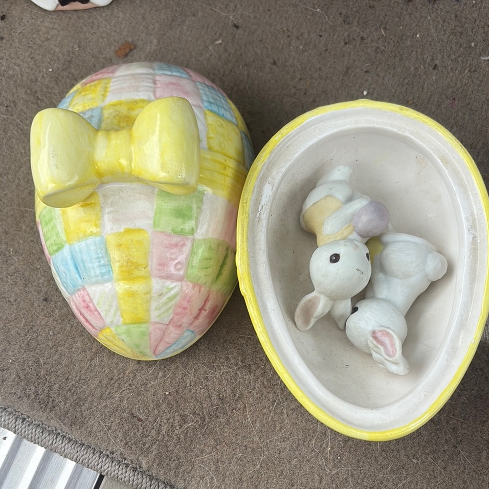 Cute Bunny Figurines with Colorful Accents